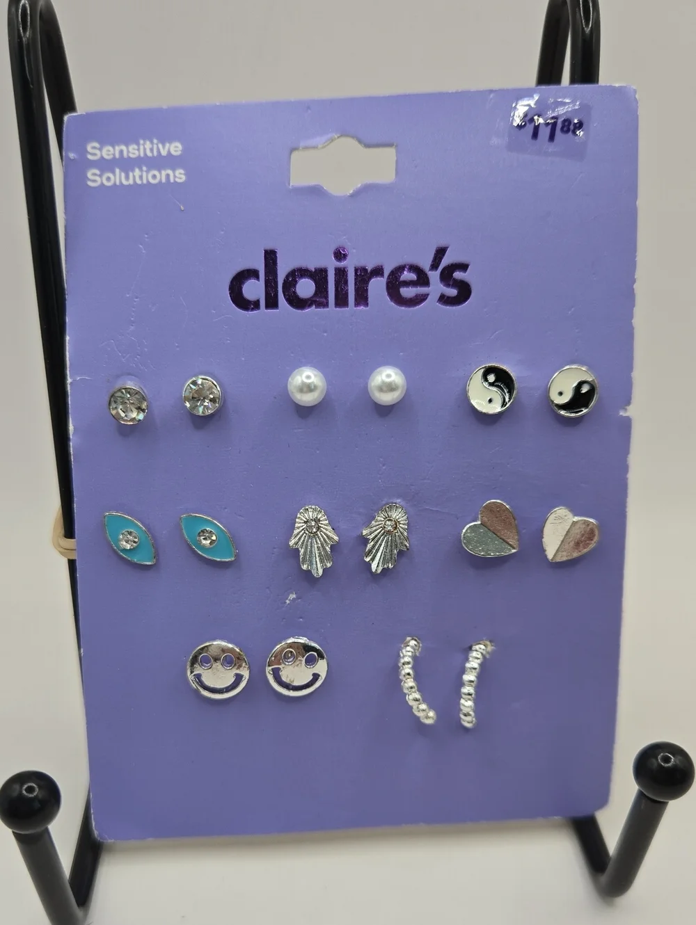 NEW claire's Women's Mixed Stud Earring Set - Silver & Turquoise Accents